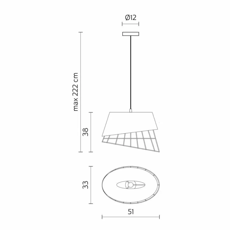 Hängelampe in weißem Design aus Glasfaser und Metall - Solar Viadurini
