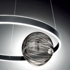 Dimmbare LED-Pendelleuchte aus Metall und mundgeblasenem Glas - Cocoa Viadurini
