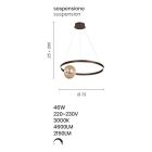 Dimmbare LED-Pendelleuchte aus Metall und mundgeblasenem Glas - Cocoa Viadurini