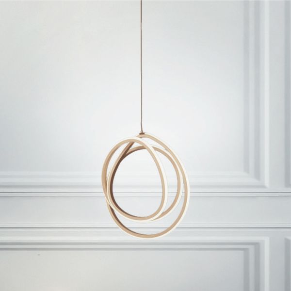 Große oder kleine led-pendelleuchte im design gold metall - point