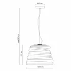 Wohnzimmer-Hängelampe aus weißem Satinglas 3 Dimensionen - weich Viadurini