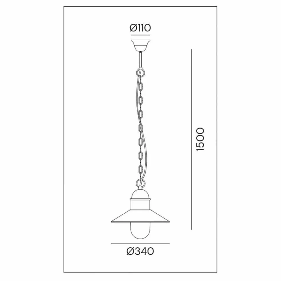 Vintage Hängelampe aus Messing und Kupfer mit Kette - Borgo von Il Fanale Viadurini