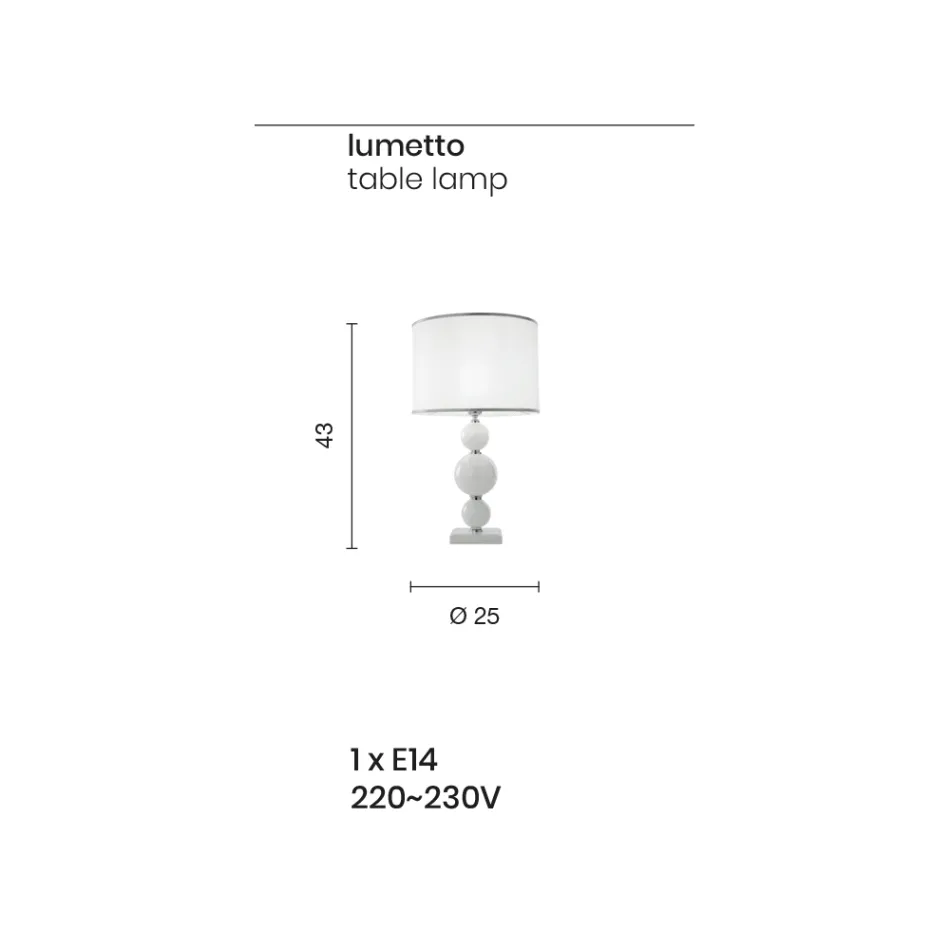 Klassische Stützlampe aus italienischem Glas und Metall - Memore Viadurini