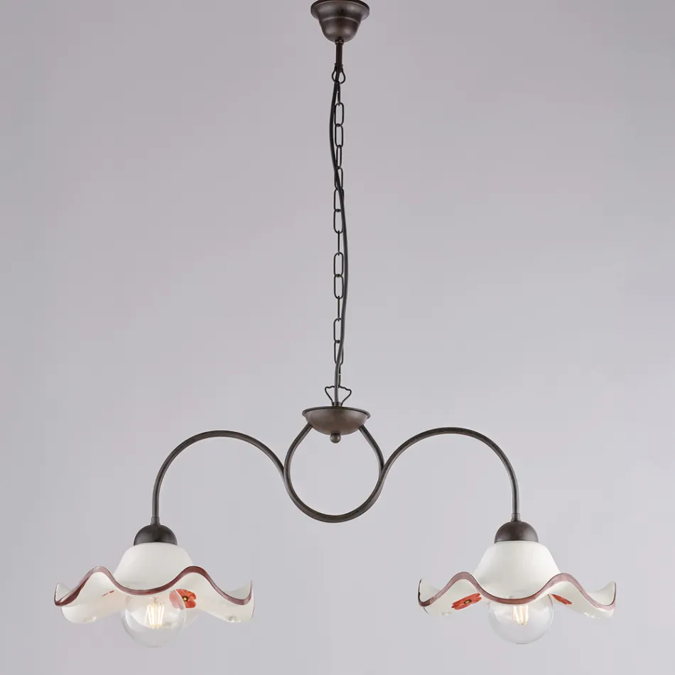 Handgefertigte Glas- und Metalllampe aus Italien für Wohn- und Schlafzimmer - Merope Viadurini