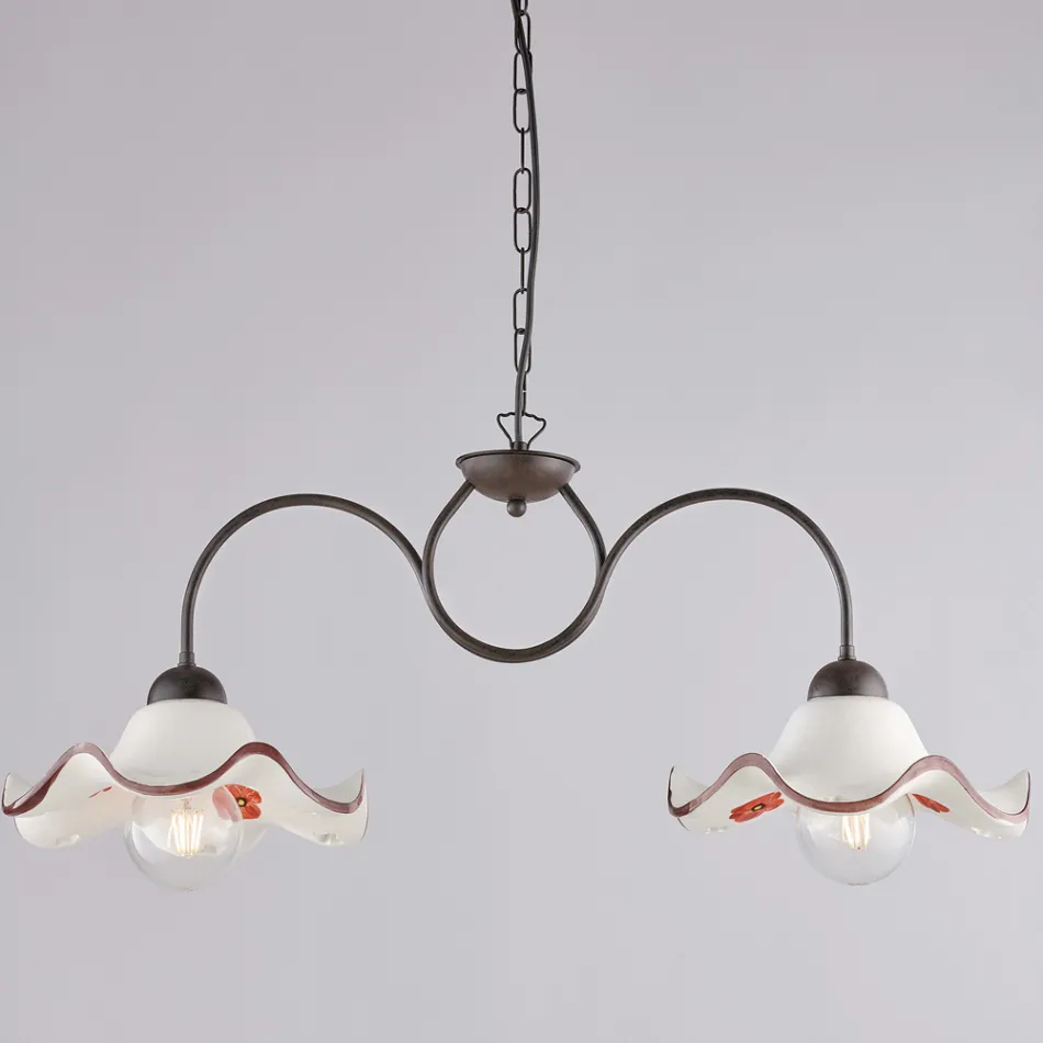 Handgefertigte Glas- und Metalllampe aus Italien für Wohn- und Schlafzimmer - Merope Viadurini