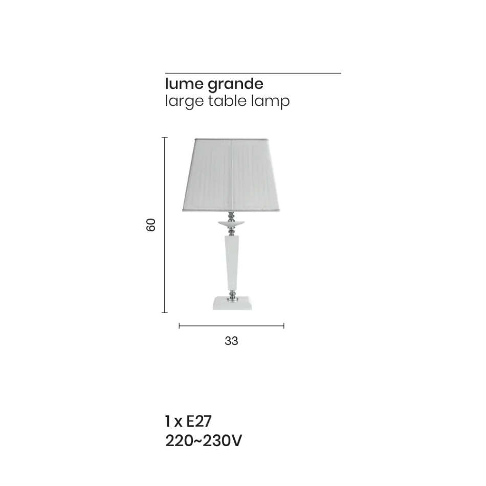 Klassische italienische handgefertigte Glas-Stützlampe und Schirm - Malaysia Viadurini