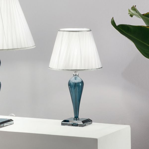 Klassische handgefertigte glastischlampe rigaton und metall - fievole