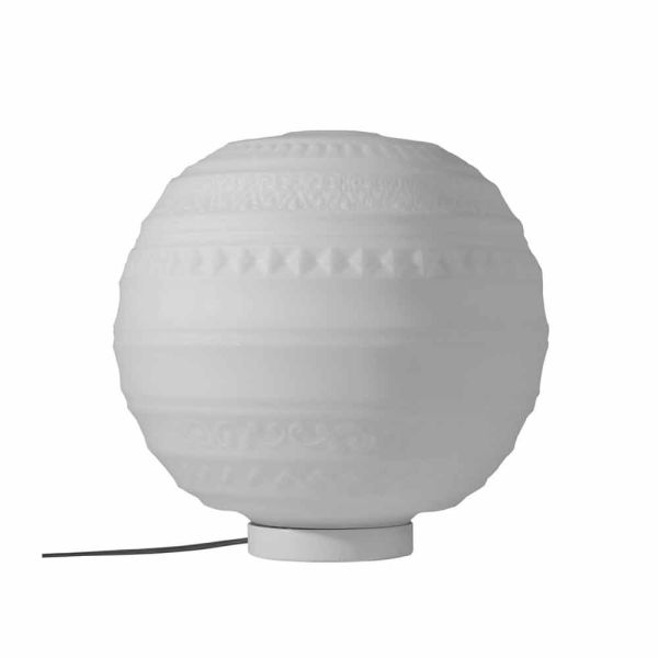 Tischlampe in weißem satin glas und metall modernes design - morse