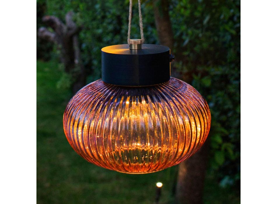 Außenlampe aus schwarzem Polycarbonat und Glas Made in Italy - Creative