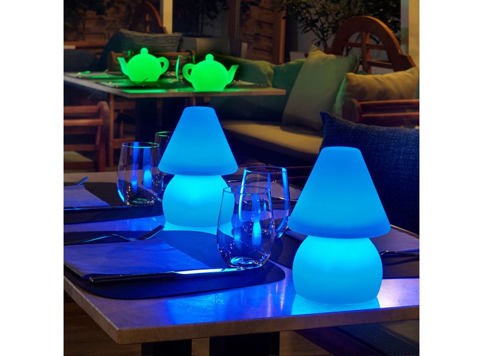 Außenlampe aus Polyethylen RGB-LED-Licht Made in Italy - Marisol Viadurini