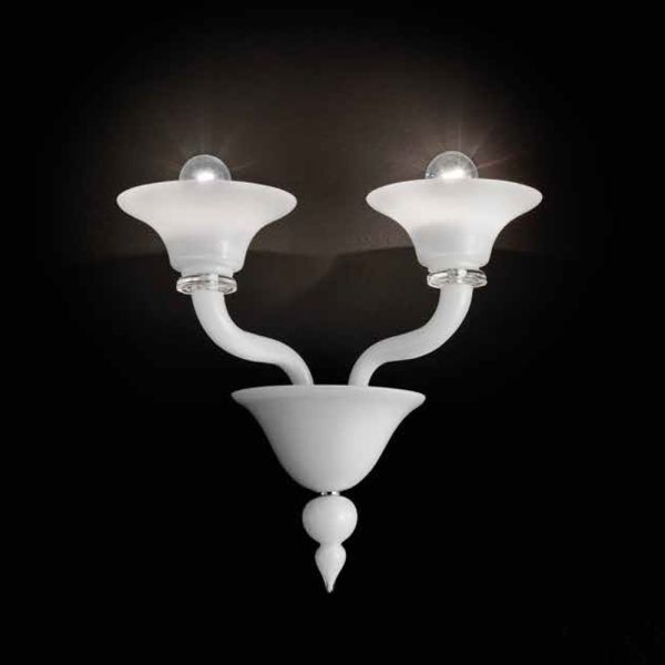 Wandlampe mit 2 lichtern aus handgefertigtem venezianischem glas - ismail