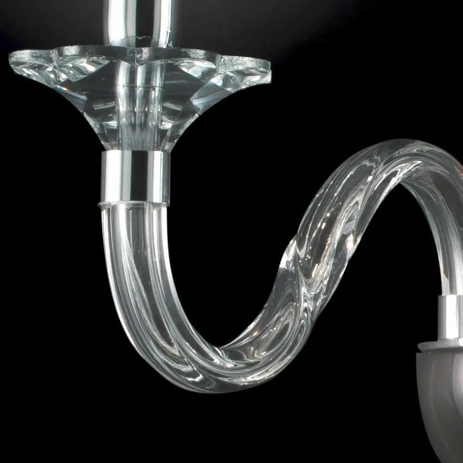 Wandlampe mit zwei Leuchten in Ivy Glas und Kristall, hergestellt in Italien Viadurini
