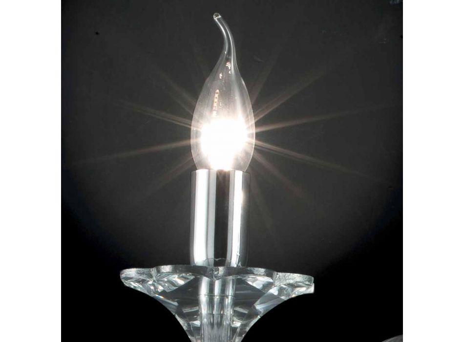 Wandlampe mit zwei Leuchten in Ivy Glas und Kristall, hergestellt in Italien Viadurini