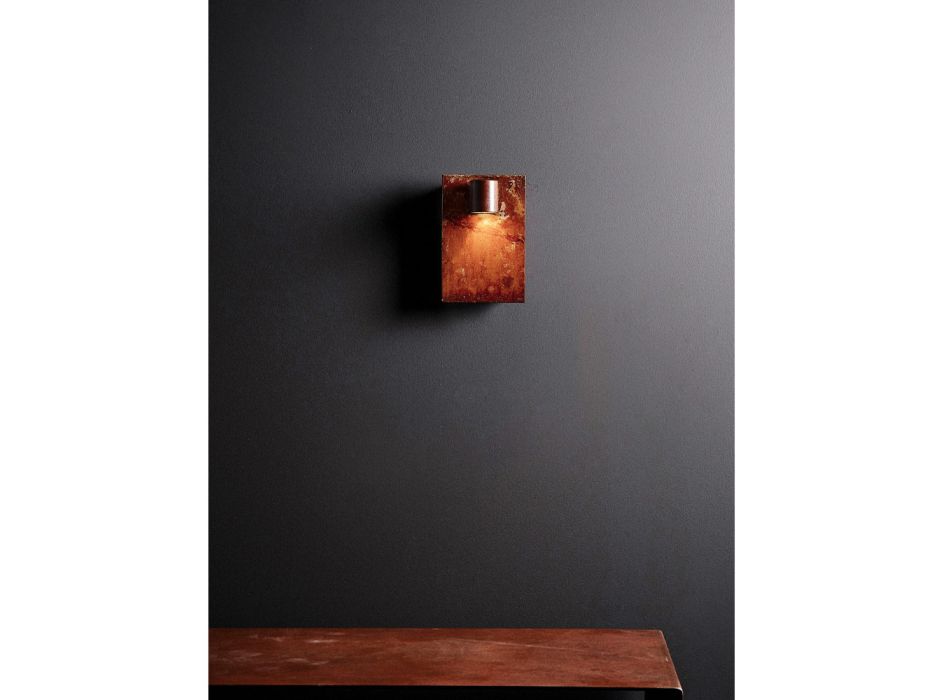 Handgefertigte Wandlampe aus Eisen mit Corten-Finish Made in Italy - Cialda Viadurini