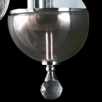 Designer Wandlampe in Ivy Glas und Kristall, made in Italy