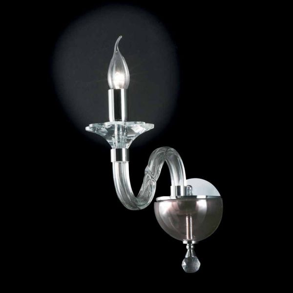Designer wandlampe in ivy glas und kristall, made in italy