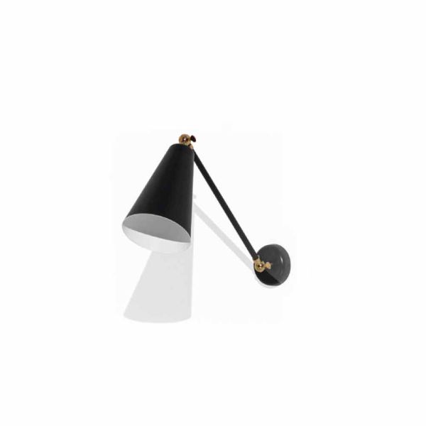 Metallwandleuchte mit details in gold finish made in italy - zaira