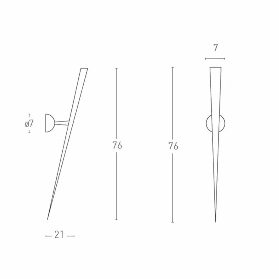 Wandleuchte aus lackiertem Metall mit integrierter LED Made in Italy - Throne Viadurini