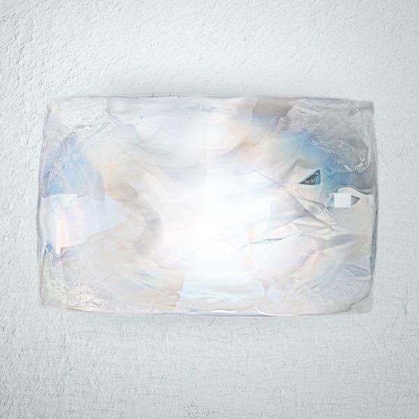 Wandlampe aus mundgeblasenem perlmuttglas in venedig - chrystal