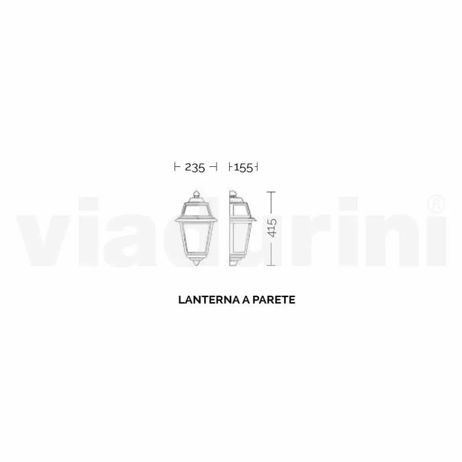 Wandleuchte für klassische Outdoor made in Italy, Kristel Aluminium Viadurini