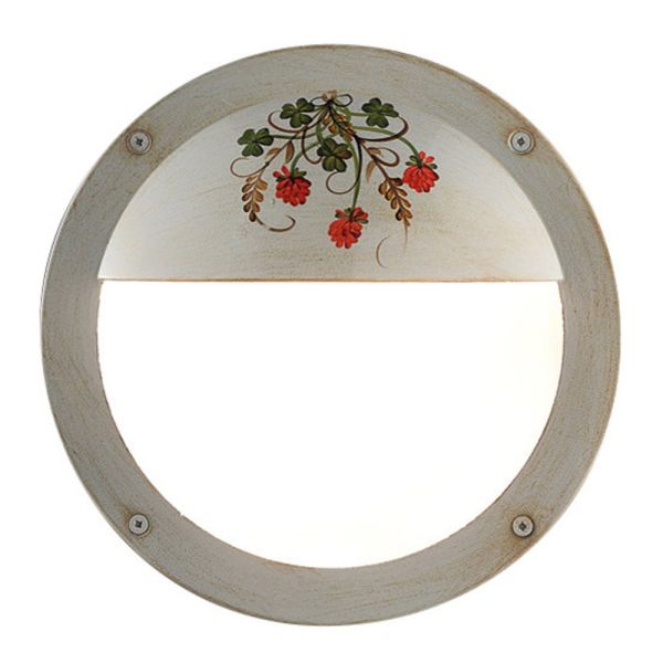Runde garten-wandlampe aus handbemaltem aluminium - toast