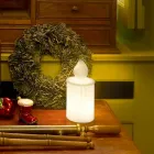 Weiße LED Tischlampe Luminous Candle Design von Slide - Flame Viadurini