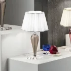 Klassische Tischlampe, handgefertigt aus Glas und Kristall - Mariangela Viadurini