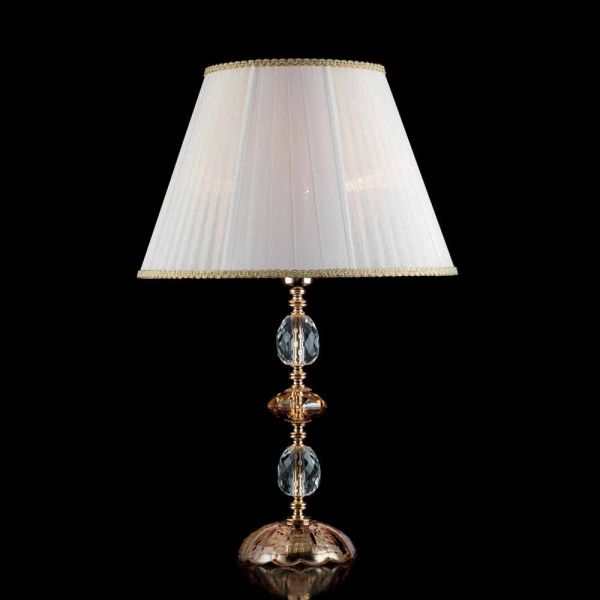 Klassische tischlampe aus kristall und glas belle, made in italy