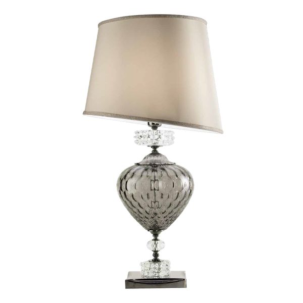 Klassische italienische tischlampe und lampenschirm aus glas - saline
