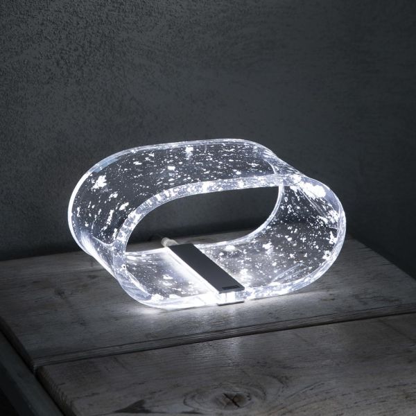 Led acryl kristall tischlampe gold, silber, kupferblatt - gnassi