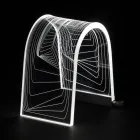 Tischlampe aus transparentem Acrylkristall mit graviertem Dekor - Bertella Viadurini