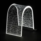 Tischlampe aus transparentem Acrylkristall mit graviertem Dekor - Bertella Viadurini