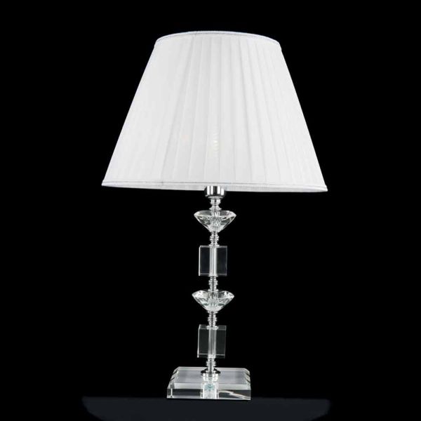 Design tischlampe in ivy glas und kristall, made in italy