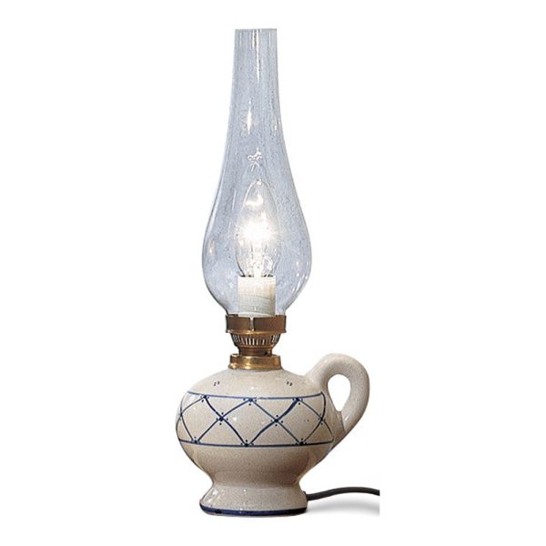 Vintage design tischlampe aus handbemalter keramik - pompeji