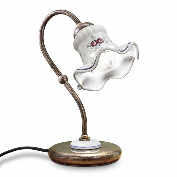 Tischlampe eisen keramik handbemalt vintage artisan - chieti