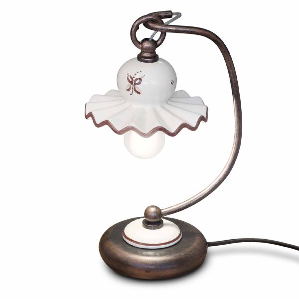 Country handdekorierte tischlampe aus keramik - rom