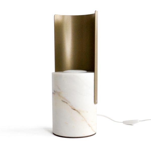 Tischlampe aus paonazzo-marmor und metall made in italy - azumane