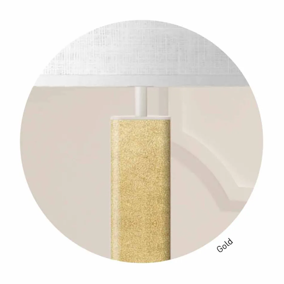 Metall Tischlampe mit Stoff Lampenschirm Made in Italy - Jump Viadurini