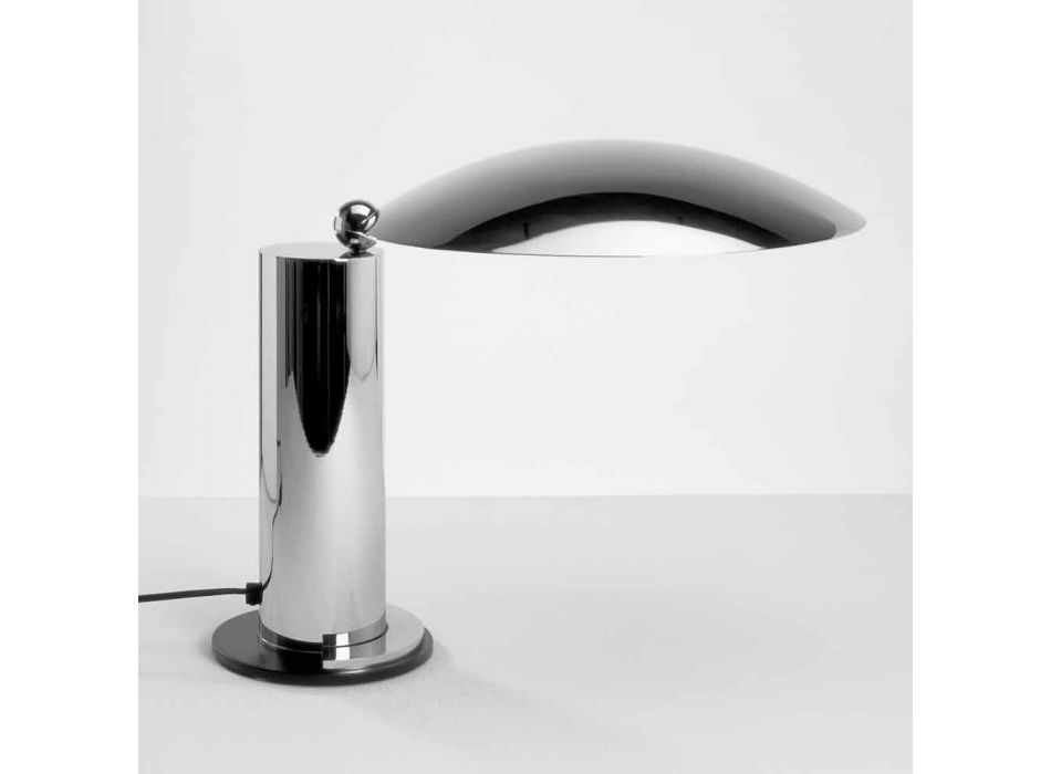 Tischlampe aus Chrom oder schwarzem Metall mit LED Made in Italy - Orlando Viadurini