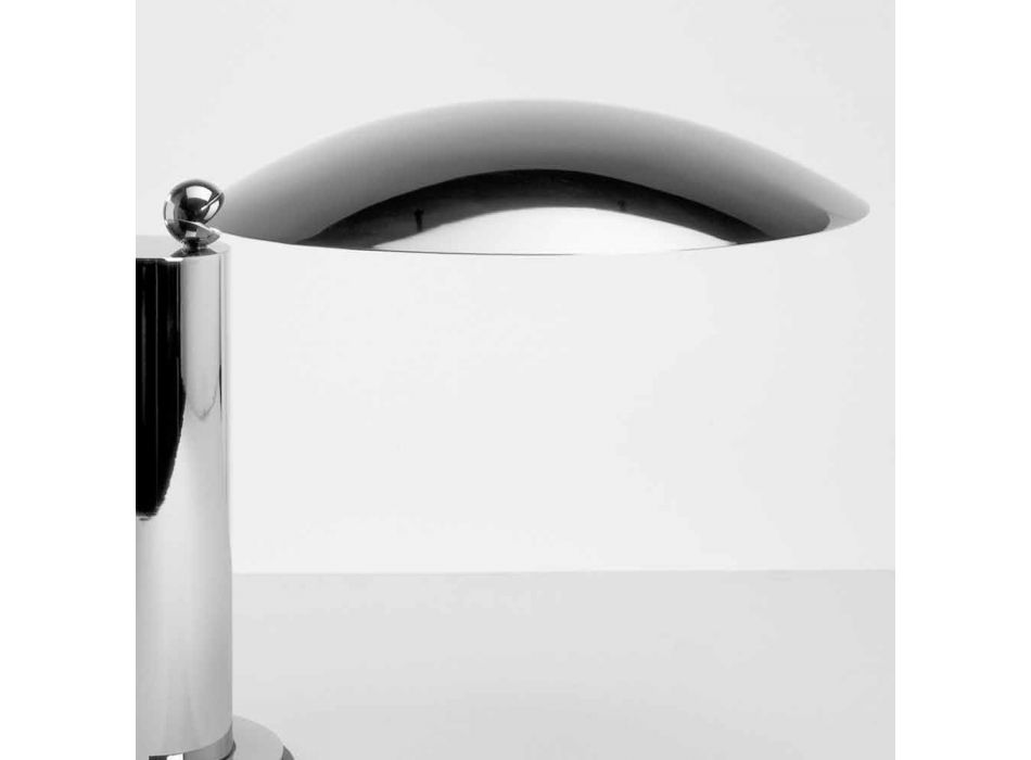 Tischlampe aus Chrom oder schwarzem Metall mit LED Made in Italy - Orlando Viadurini