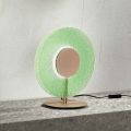 Tischlampe aus lackiertem Metall und grünem Glas – Albizia