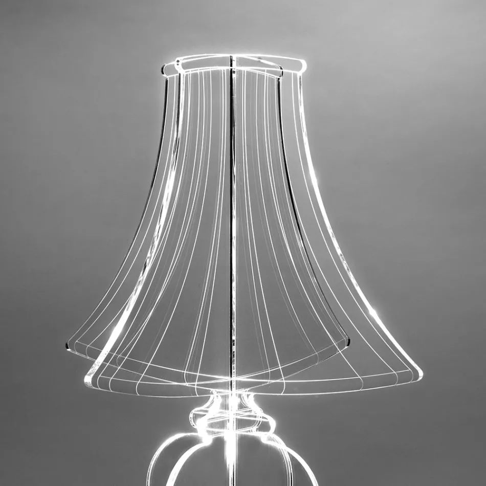 Tischlampe aus lasermarkiertem PMMA, hergestellt in Italien – Moana Viadurini