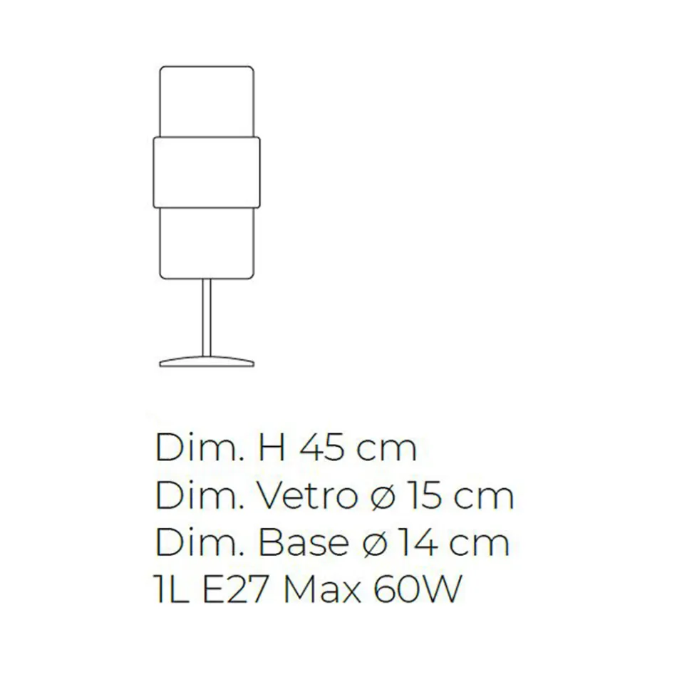 Tischlampe aus mundgeblasenem Glas in Venedig und Metall - Satomi Viadurini