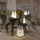 Led Tischlampe in weißem Milchglas Modernes Design - Flasche Viadurini