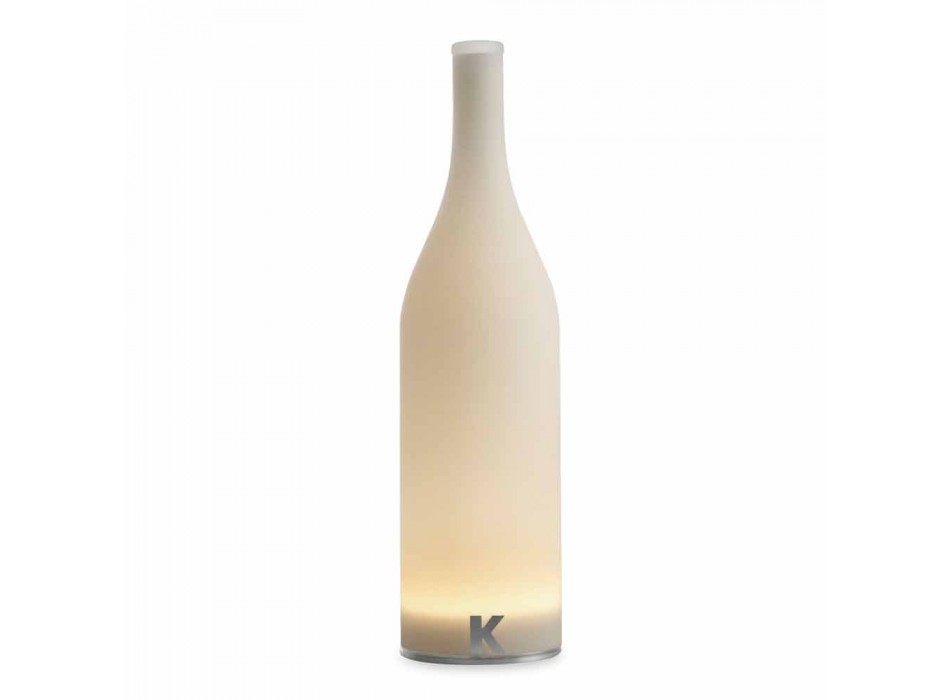 Led Tischlampe in weißem Milchglas Modernes Design - Flasche Viadurini