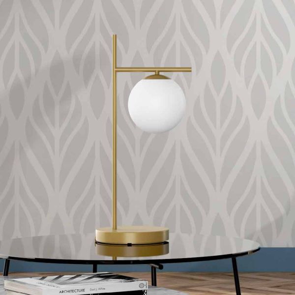 Moderne tischlampe aus messing und glas made in italy - carima