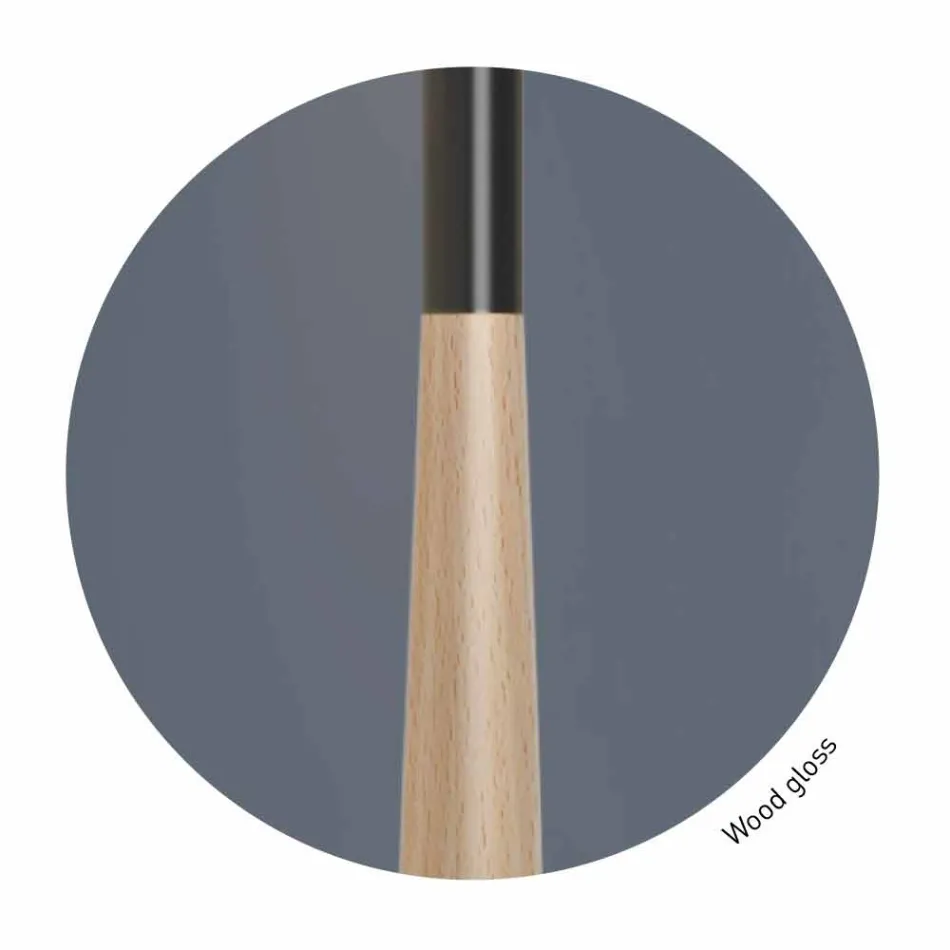 Moderne Tischlampe aus Metall, Holz und Organza Made in Italy - Boom Viadurini