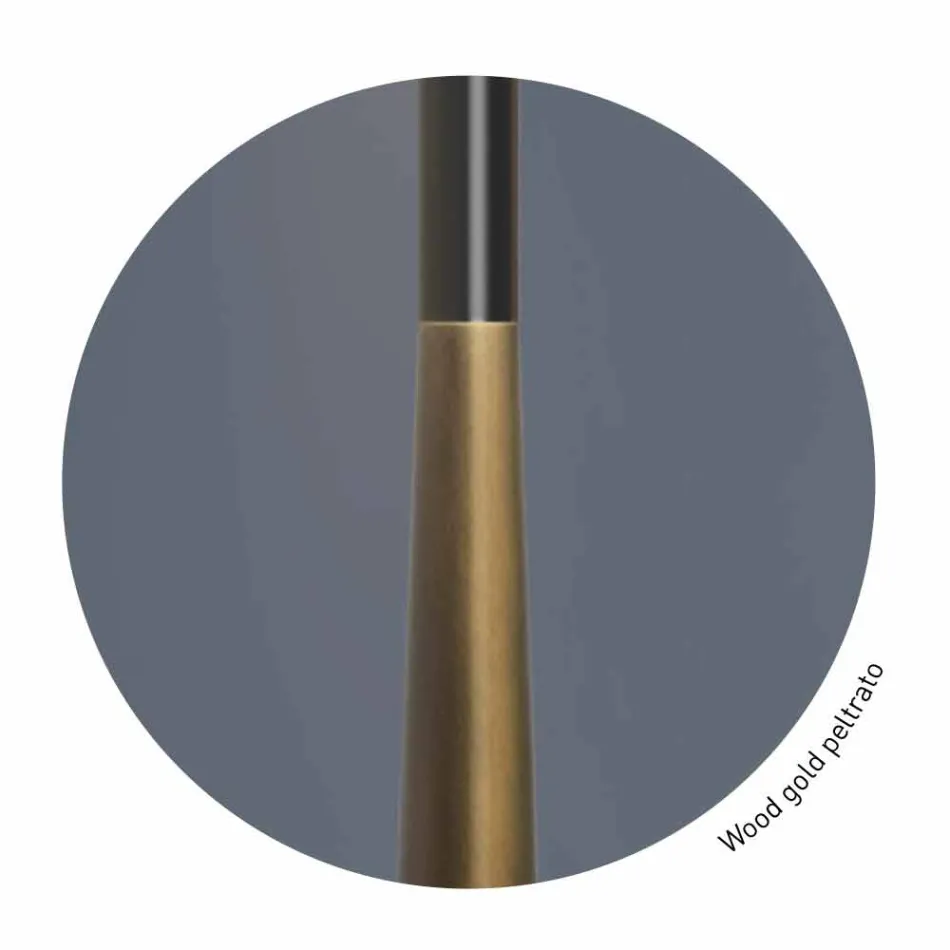 Moderne Tischlampe aus Metall, Holz und Organza Made in Italy - Boom Viadurini