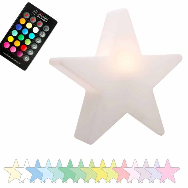 Solar- oder led-tischlampe, star design aus polyethylen - ringostar