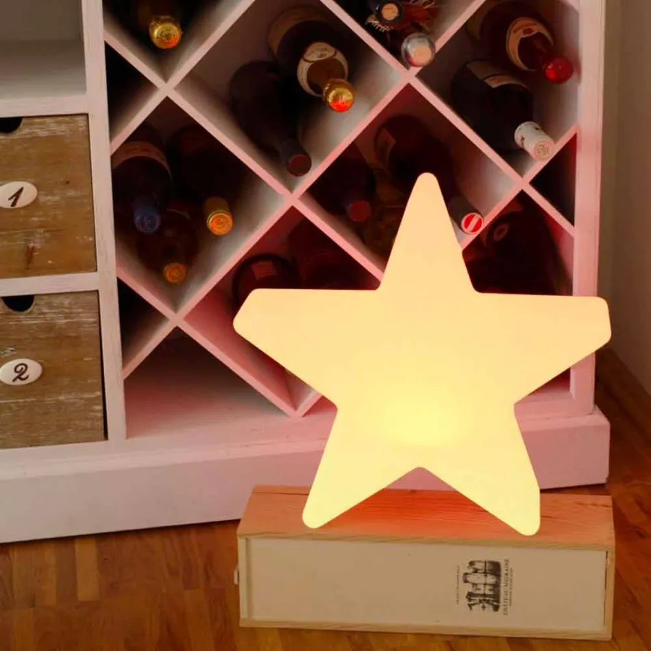 Polyethylen Solar oder LED Star Design Tischlampe - Ringostar Viadurini